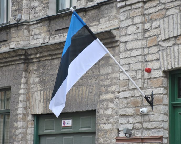flag placed on wall