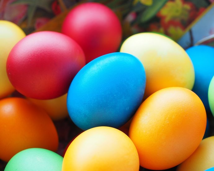 easter eggs, multicoloured, happy easter
