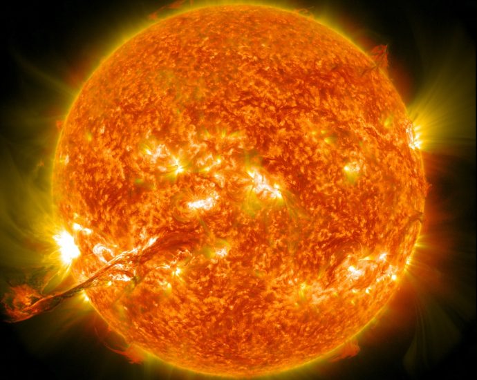 The sun with a corona mass ejection