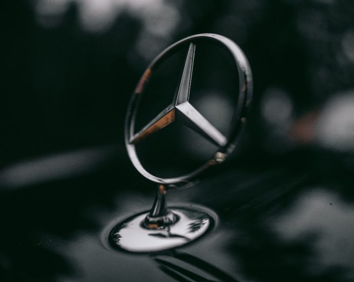 silver Mercedes-Benz ornament