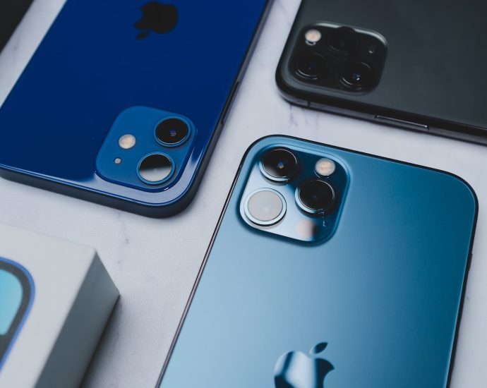 blue iphone 5 c beside white box