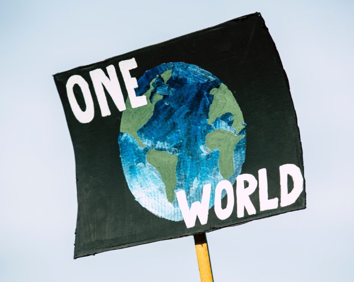 One World signage