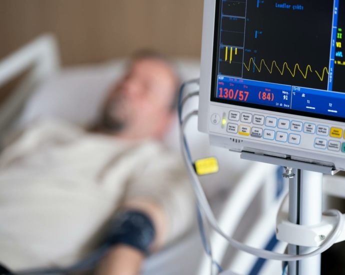 a patient whose blood pressure and pulse are measured in the hospital