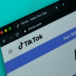 a computer screen with the word tiktok on it