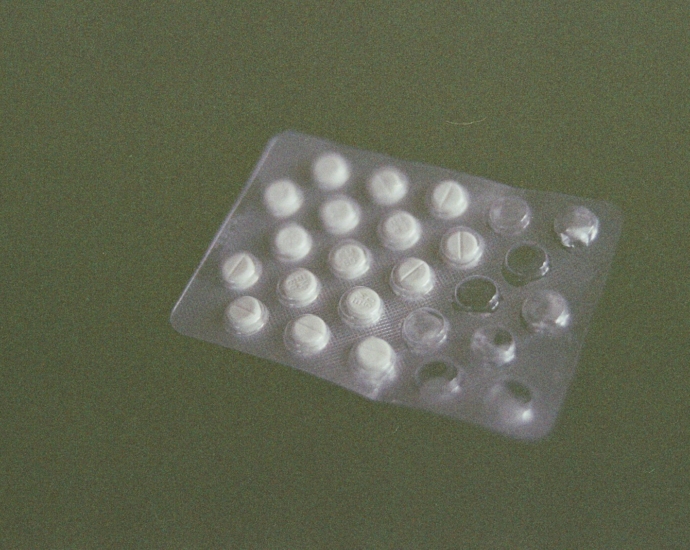 white round medication pill blister pack