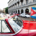 car, cuba, flag