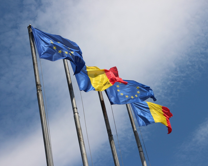 romania, eu, flags