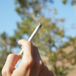 person holding white cigarette stick