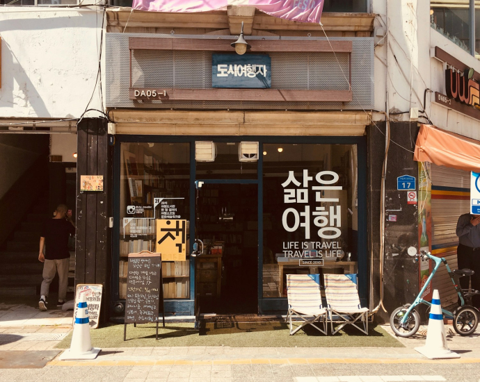 photography of bike near store facade