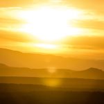 silhouette of mountains during golden hour