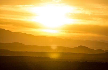 silhouette of mountains during golden hour