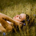 woman, flower background, meadow, grass, flowers, flower wallpaper, spring, summer, beautiful flowers, nature, field
