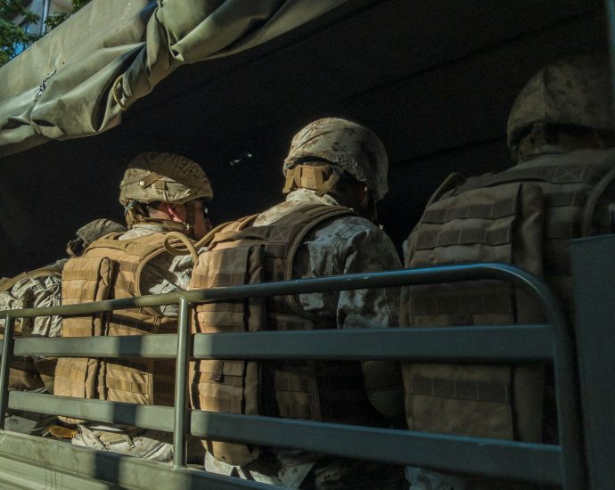 soldiers in truck