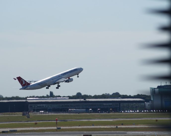 passenger plane about to take-off