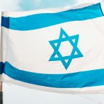 a flag with a star of david on it