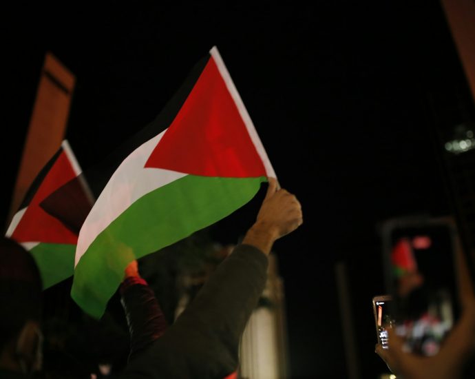 person holding green white and red flag
