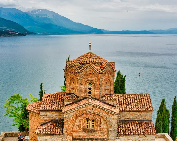 temple near body of water