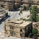 high-angle photography of beige concrete building