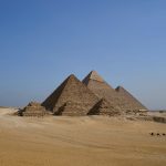 the pyramids of giza are in the desert