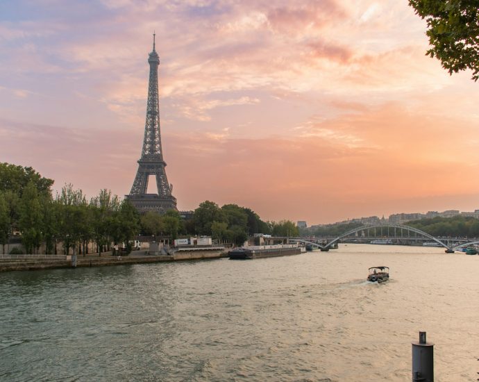 The eiffel tower towering over the city of paris
