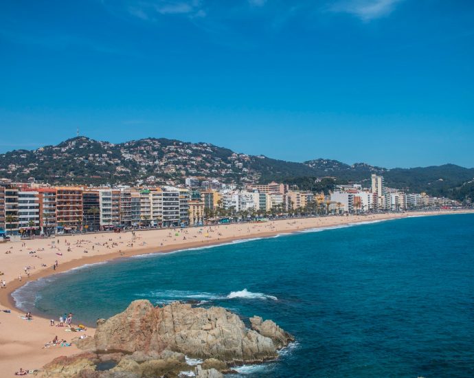 a beach with a lot of people on it