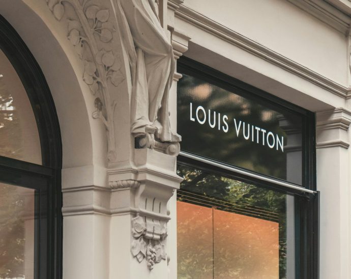Louis Vuitton boutique signage on building