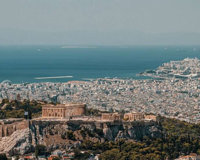 a view of a city from a high point of view