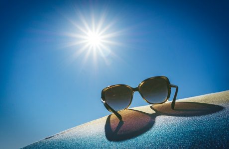 brown framed sunglasses