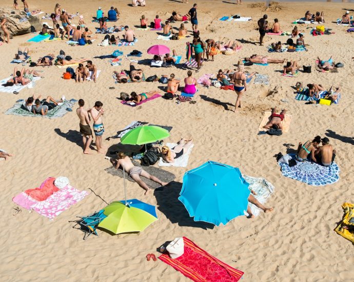 people on sand