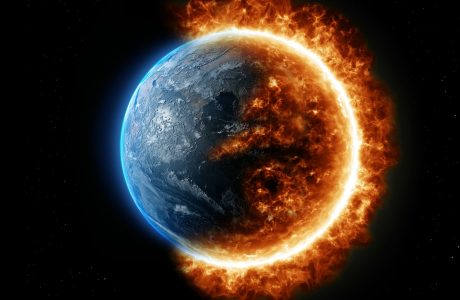 a picture of the earth in a ring of fire