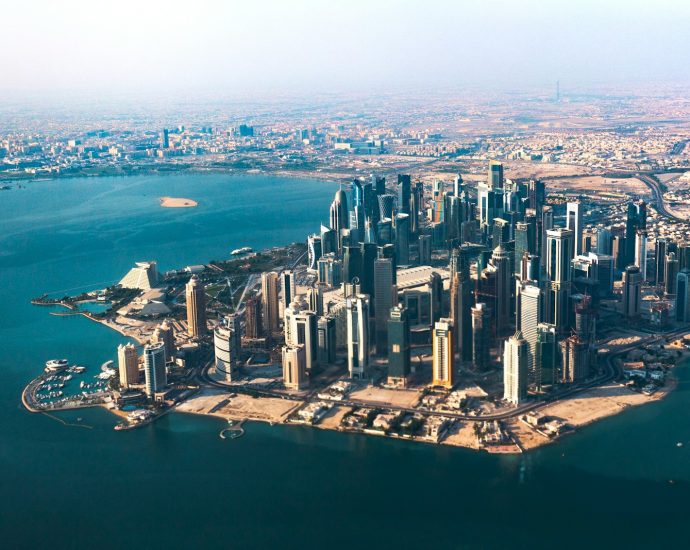aerial photography of concrete buildings