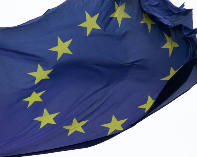 blue and yellow star flag