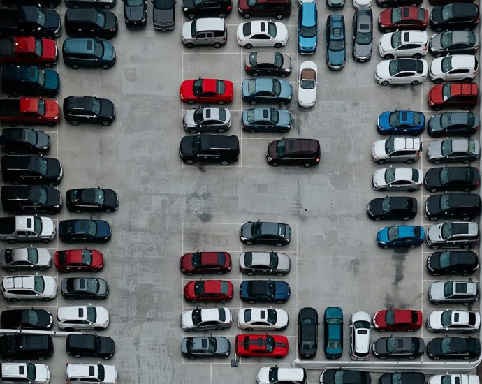 aerial photography of cars on parking lot