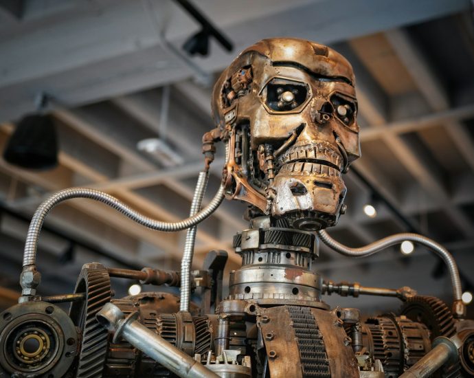 gold and black robot toy