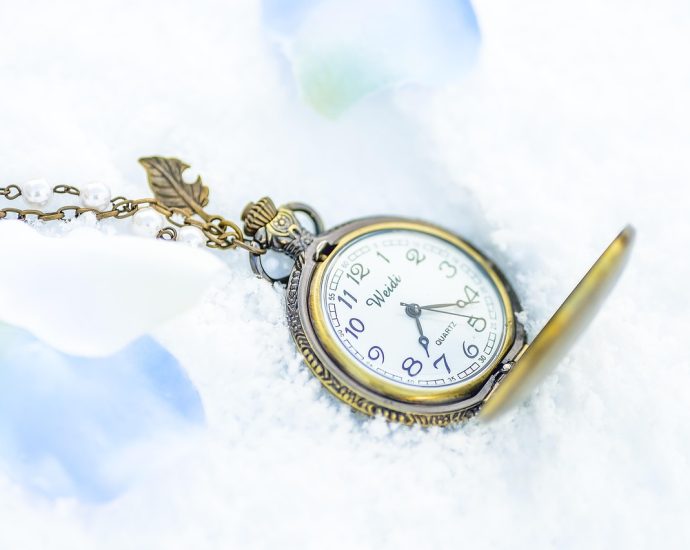 clock, nature, pocket watch, chain, antique, jewelry, snow, winter, general merchandise