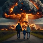 ai generated, nuclear bomb, people, helpless, helplessness, apathy, nuclear weapons, explosion, mushroom cloud, nuclear powers, fear, war, destruction, threat, radioactive, radioactivity