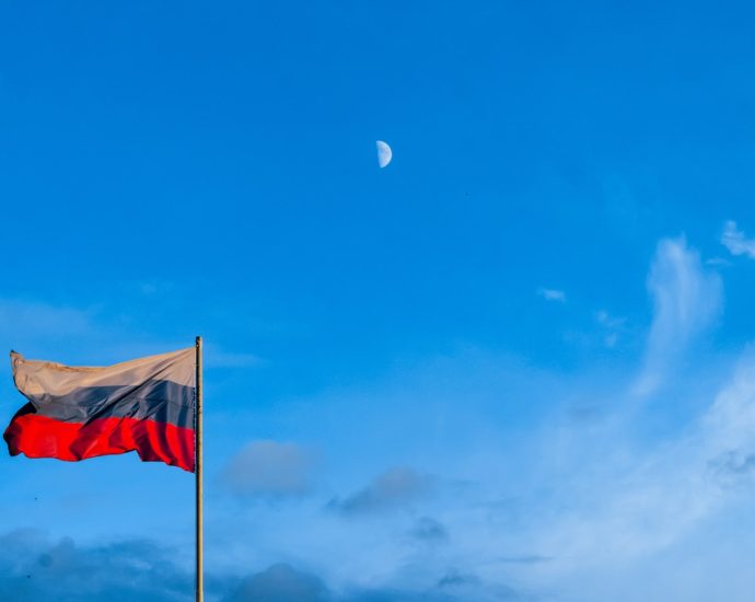 grey and red flag