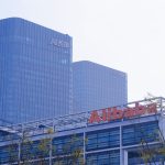 Alibaba's headquarters building is seen in the photo.