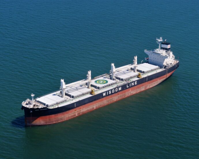 a large ship in the water