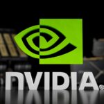 the nvidia logo is displayed on a table