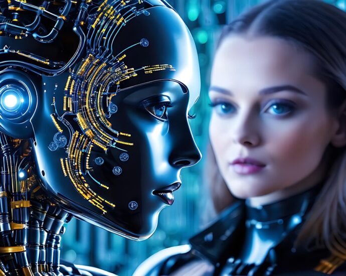 artificial intelligence, robot, technology, future, brain, face, futuristic, digital, intelligence, there, 3d, woman, machine, cyborg, artificial, computer, human, ai generated