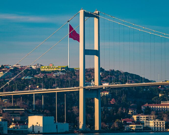 a large bridge spanning over a body of water