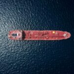 aerial photography of tanker ship