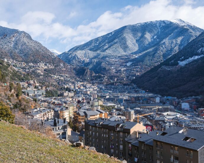 aerial view of city near mountain during daytime