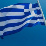 blue and white striped flag