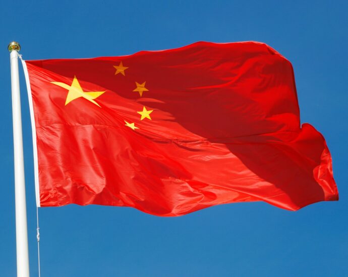 waving flag of China