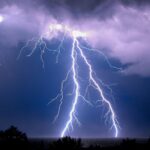 Striking image of lightning storm over the sea in Fındıklı, Türkiye.