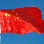 waving flag of China