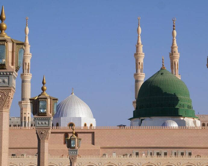 a large building with towers