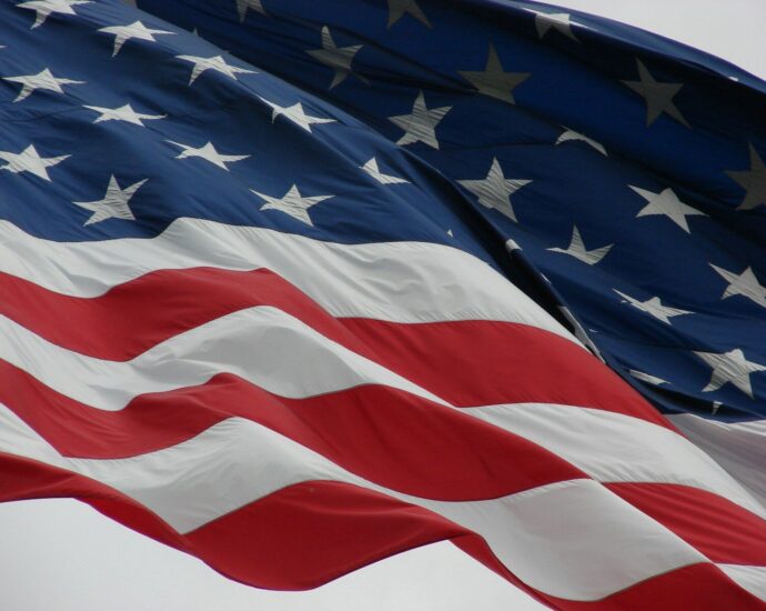 us a flag on pole
